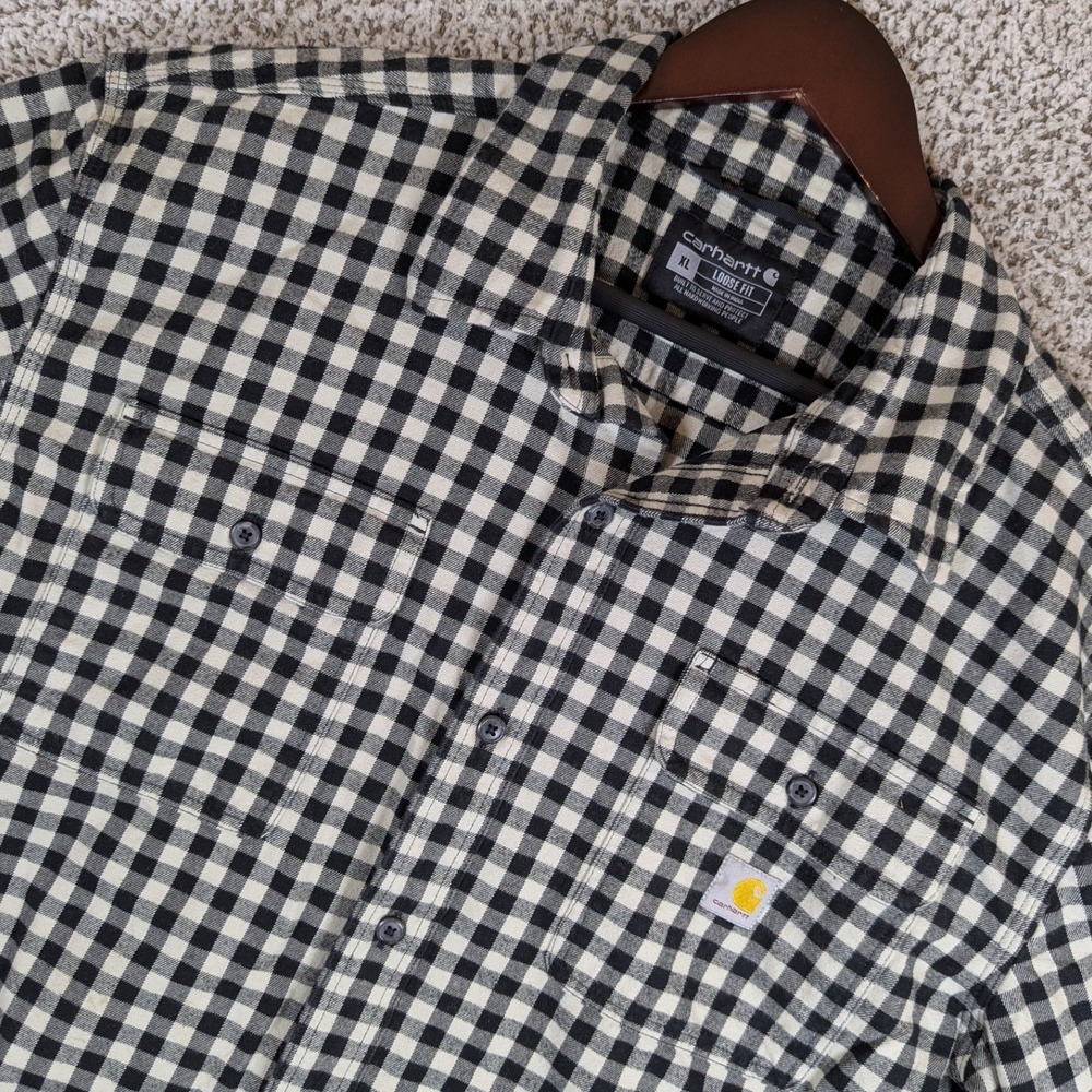 Carhartt Midweight Buffalo Plaid Flannel‎ Shirt Long Sleeve Button Up Mens XL